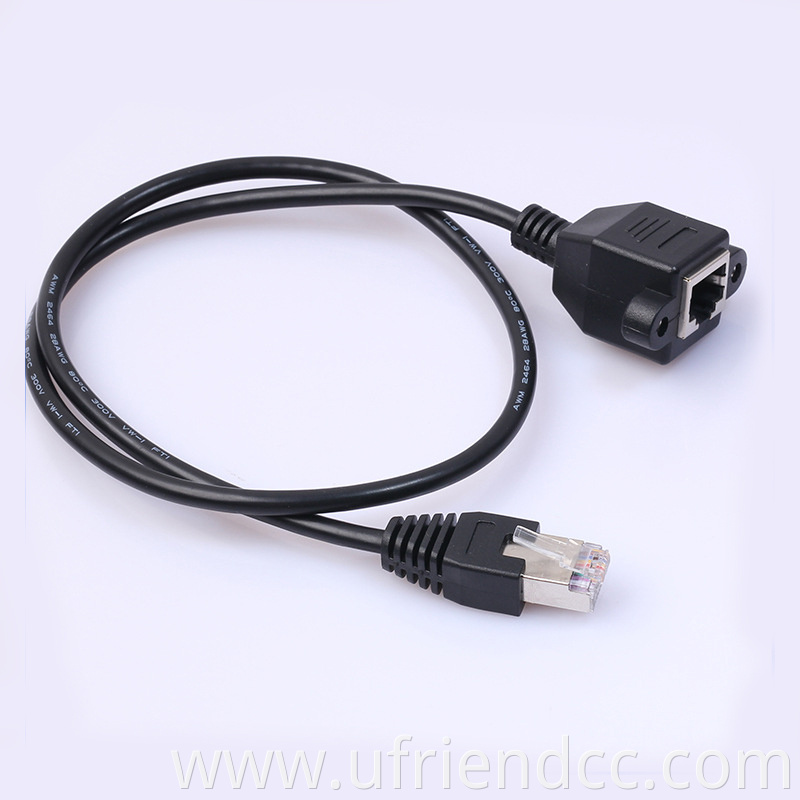 CUSTOM Male to Female RJ45 Screw Locking Cat6 Ethernet Extension Cable